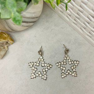 Silver Star crystal statement earrings